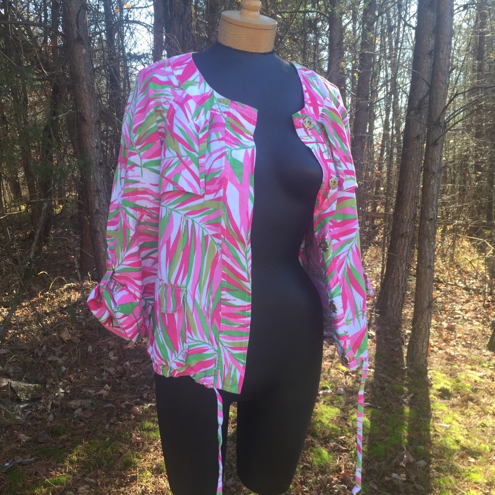 Ruby Rd Jacket 10 Linen Blend Tropical Beach Boat - image 7